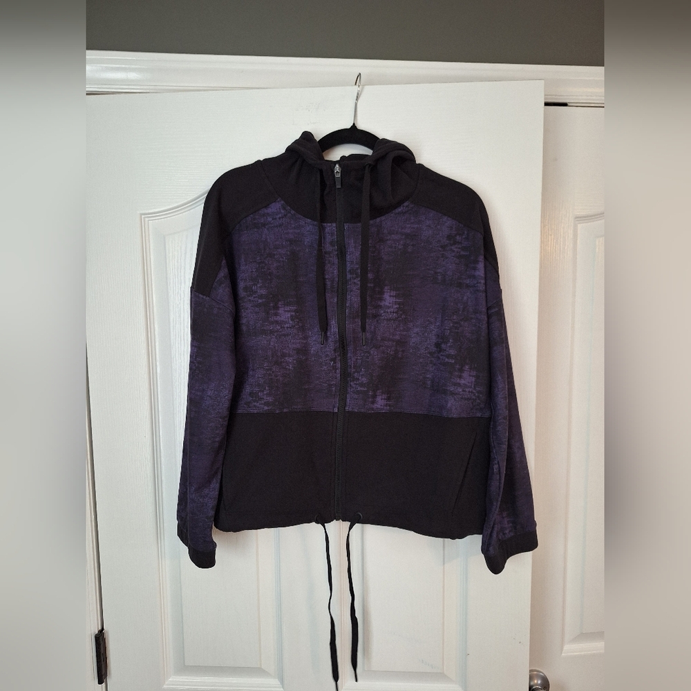 Natori Black and Purple Bomber Jacket